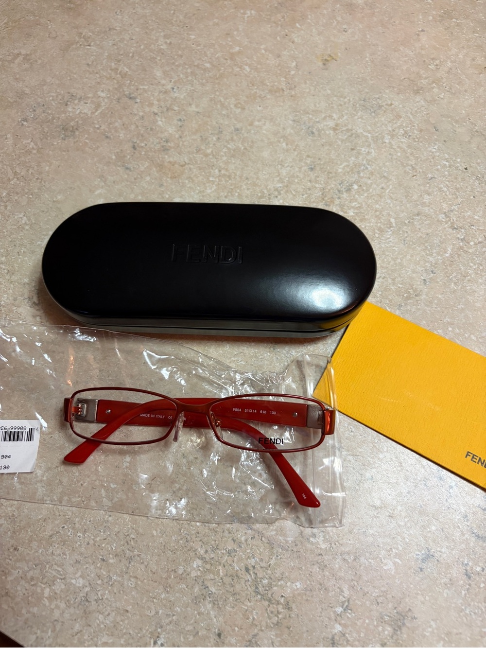 Fendi Red Rectangular  Glasses